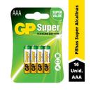 16 Pilhas Palito GP Batteries Super Alcalina AAA 1.5V 24A-C4