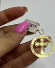 1783193 Pingente Cruz Tudo Posso Naquele Que Me Fortalece Ouro 25 Mm