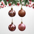 18 Bolas Árvore Natal Colorida Glitter Lisa Fosca