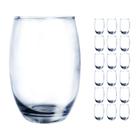 18 Copos de Vidro Bellagio Redondo 450ml Grande Mesa Transp