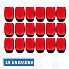 18 Copos de Vidro Bellagio Redondo 450ml Grande Vermelho