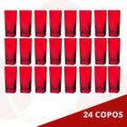 18 Copos Quadrado Vidro Vermelho Bali Mesa Posta Suco 320ml - PRATICASA