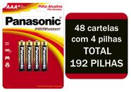 192 Pilhas Aaa Palito Alcalina Panasonic Cartela 48 cartelas