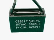 1x Capacitor Partida 2uf/250v Fio 37x14x24mm Cbb61