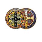 2 Adesivos Medalha de São Bento 6cm Vitral e Colorida