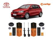 2 Amortecedor C/kit Batente Dianteiro Etios 2012 13 14 15 16