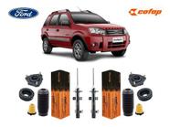 2 Amortecedor + Kit Coxim Dianteiro Ford Ecosport 2002 2003 2004