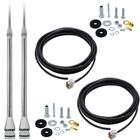 2 Antena Móvel PX 2,70 Metros Prolongador 60CM Pl-2004 + 2 Cabo Coaxial 5,5 Metros B-3001 + 2 Kit de Parafusos Anti-Furto