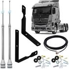 2 Antena Móvel Px Inox 2,70m Alongador 60cm Suporte Traseiro Novo Mb Mercedes Benz Actros Cabo 5,5m - AQUARIO