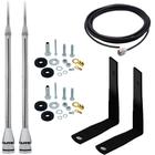 2 Antena PX Marinox 2,70 Metros Alongador 60cm + Suportes Dianteiro VW Constellation + Cabo 5,5 Metros + Kit Parafusos Anti-Furto