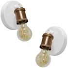 2 Arandelas Articulada Nordic Spot Branco/Cobre + Lamp. A60 - MARRYLUZ