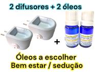 2 aromatizador elétrico bivolt + 2 óleos perfume top de linha