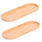 2 Bandeja Oval Bambu Travessa Gamela 45 x 17 cm Petisqueira