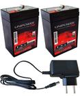 2 Bateria Recarregável Unipower 6v 4,5ah + Carregador Bivolt 12v 800mah Plug Pino P4