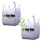 2 Big Bag Entulho 1000kg 90x90x120 cm 1m³ Modelo Ref C1 Ensacar Reciclagem Grande Resistente 2 unidades