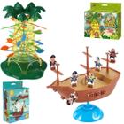 2 Brinquedo Educação e Diversão Navio Pirata + Jogo Pula Macaco