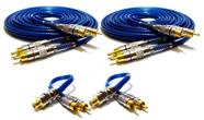 2 Cabo RCA Dupla Blindagem 5 Metro e 2 Y 2M1F Plug Metal Som