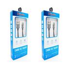 2 Cabos Metal Reforçado USB Kingo 1m 2.1A p/ Galaxy J7 Prime