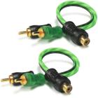 2 Cabos Y RCA Blindado 1 Femea 2 Machos Serie 200 PRO Verde 4mm