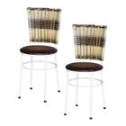 2 Cadeiras para Mesa Branca Hawai Cappuccino Premium