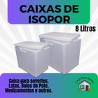 2 Caixas de Isopor EPS 8 litros para Gelo, latas, Bolos de potes, salgados e medicamentos.