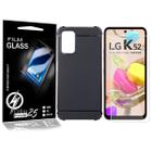 2 Capa Capinha PRETA + 2 P/Vidro LG K52 K420BMW 6.6 - Cell In Power25