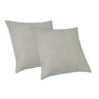 2 Capas de Almofada em Suede Luxo Ziper Invisivel 50cm x 50cm Glamour Bege - Love4home