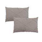 2 Capas De Almofada Retangular Baguete Suede Drapeada 30x50