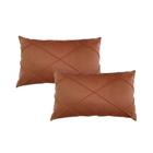 2 Capas De Almofada Retangular Baguete Suede Drapeada 30x50