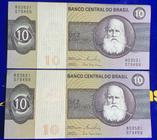2 Cédulas 10 Cruzeiros Banco Central do Brasil Antigas Coleção Linda Cédulas Series