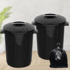 2 Cestos de Lixo Lixeira Redonda Com Tampa E Alça 30 litros Multiuso Cozinha Banheiro Condomínio Casa - Escolha