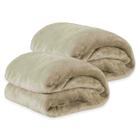 2 Coberta Manta Soft Casal Microfibra Veludo 2,00 x1,80 Antialérgico Cobertor Dupla Face Toque Macio