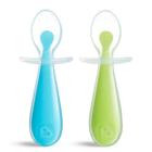 2 Colheres Silicone Munchkin Limitador Protetor Verde/azul