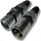 2 conectores xlr plug kit femea e macho cannon metal 3 polos painel niquel sistema pa áudio eventos