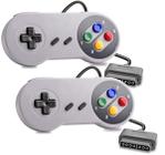 2 Controle Para Super Nintendo Joystick Snes Botão Colorido
