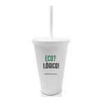 2 Copos Tampa E Canudo Brcno Personalizados Eco Logico