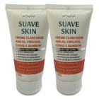 2 Creme Clareador Corporal Axilas, Virilha, Coxas Suave Skin