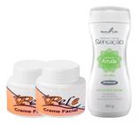 2 Creme Facial Nova Pele Combate Manchas + 1 Sabonete Sensação Íntimo Limpeza e Proteção