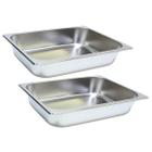 2 Cubas Gastronomica Inox 1/2 32,5x26,5x6,5cm Buffet Restaurante Comida Ke Home 3244-6