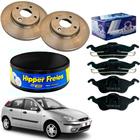 2 Disco Freio + 4 Pastilhas Ford Focus 1.6 8v 2000 2001 2002 2003 2004 2005 2006 2007 2008