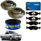 2 Discos Freio Hipper Freios + Pastilhas Cobreq Ford Courier 1997 1998 1999 2000.... - Hipper Freios + Cobreq