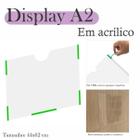 2 Display Parede Quadro Avisos Porta Folha A2 Acrílico Horiz