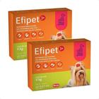 2 Efipet 3+ Ibasa Antipulgas Para Cães De Até 4kg - 0,67ml