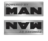 2 Emblemas Adesivo Powered By Man Vw Constellation Resinado - Decal Line