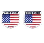 2 Emblemas Bandeira Estados Unidos Usa America Aluminio