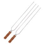 2 Espetos Duplo 80cm De Inox Com Cabo Madeira - Churrasco - LAURINDO'S