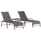 2 Espreguiçadeiras Catar e Mesa em Alumínio e Fibra Sintética com Pintura Eletrostática para Piscina e Jardim - Trama Original