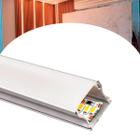 2 Estruturas Perfil de Alumínio Branco Para Fita Led de Aluminio Embutir 1 Metro Slim 17.2x14.4mm IP20