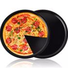 2 Forma Assadeira Redonda Pizza 33cm Antiaderente Grande Aço - Lyor
