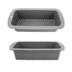 2 Formas de Silicone Resistente Redonda Cinza 21cm Freezer